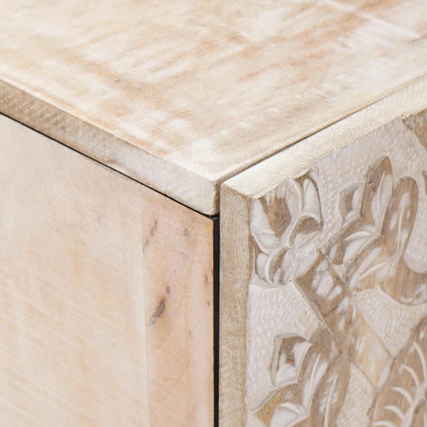 Waschbeckenschrank Weiß 62 x 33 x 58 cm Massivholz Mango