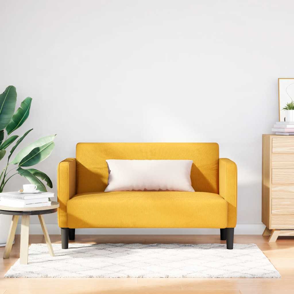 Zweisitzer-Sofa Hellgelb 109 cm Cordstoff