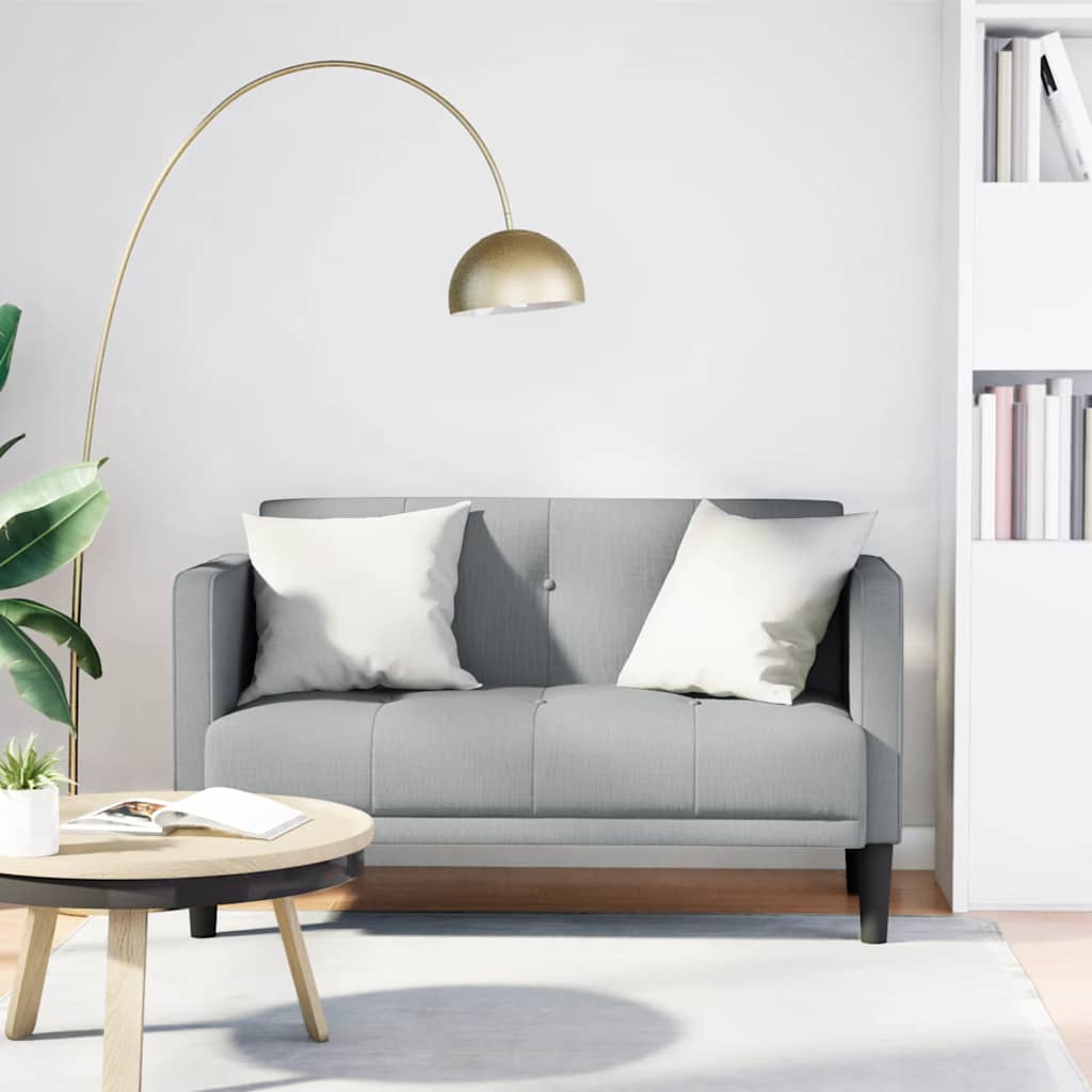 Zweisitzer-Sofa Hellgrau 111 cm Stoff