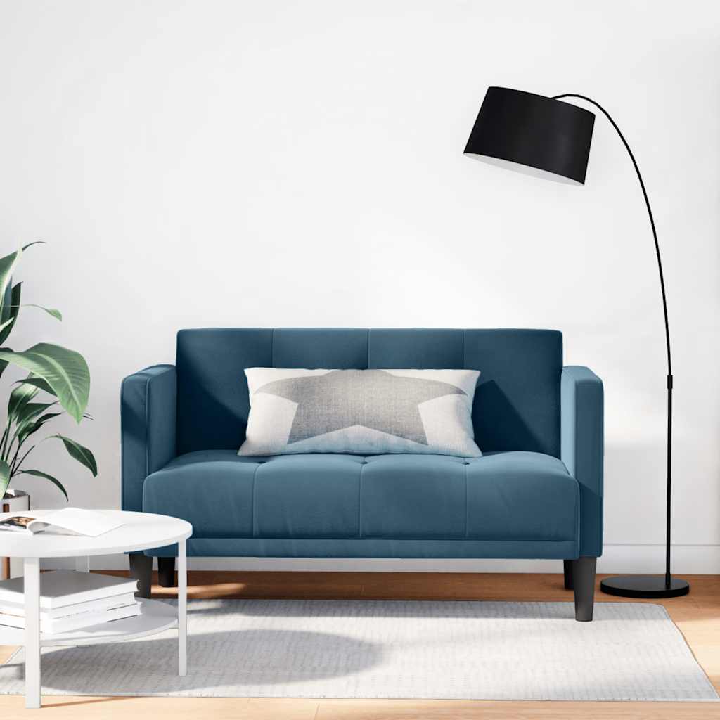 Zweisitzer-Sofa Blau 111 cm Samt