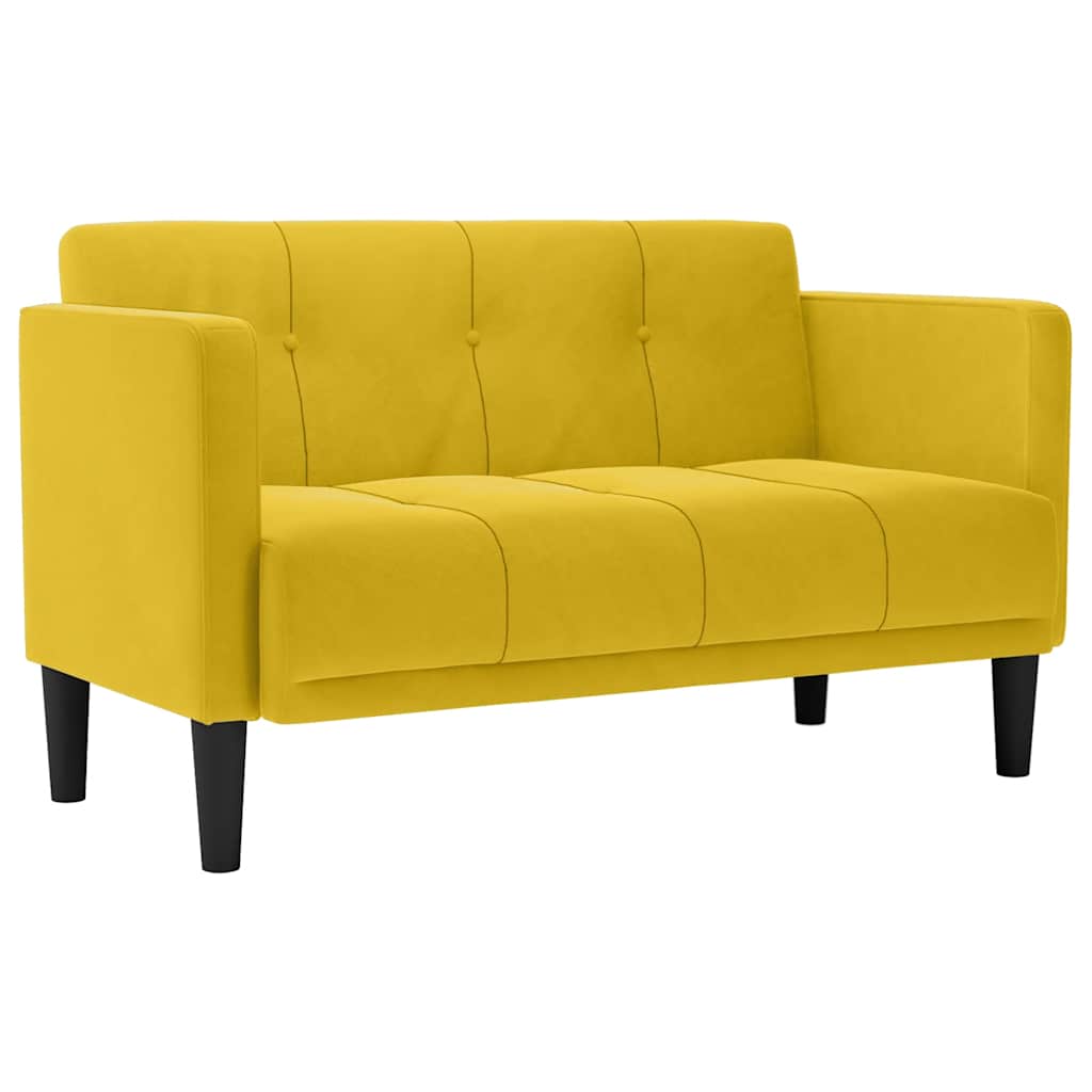 Zweisitzer-Sofa Gelb 111 cm Samt