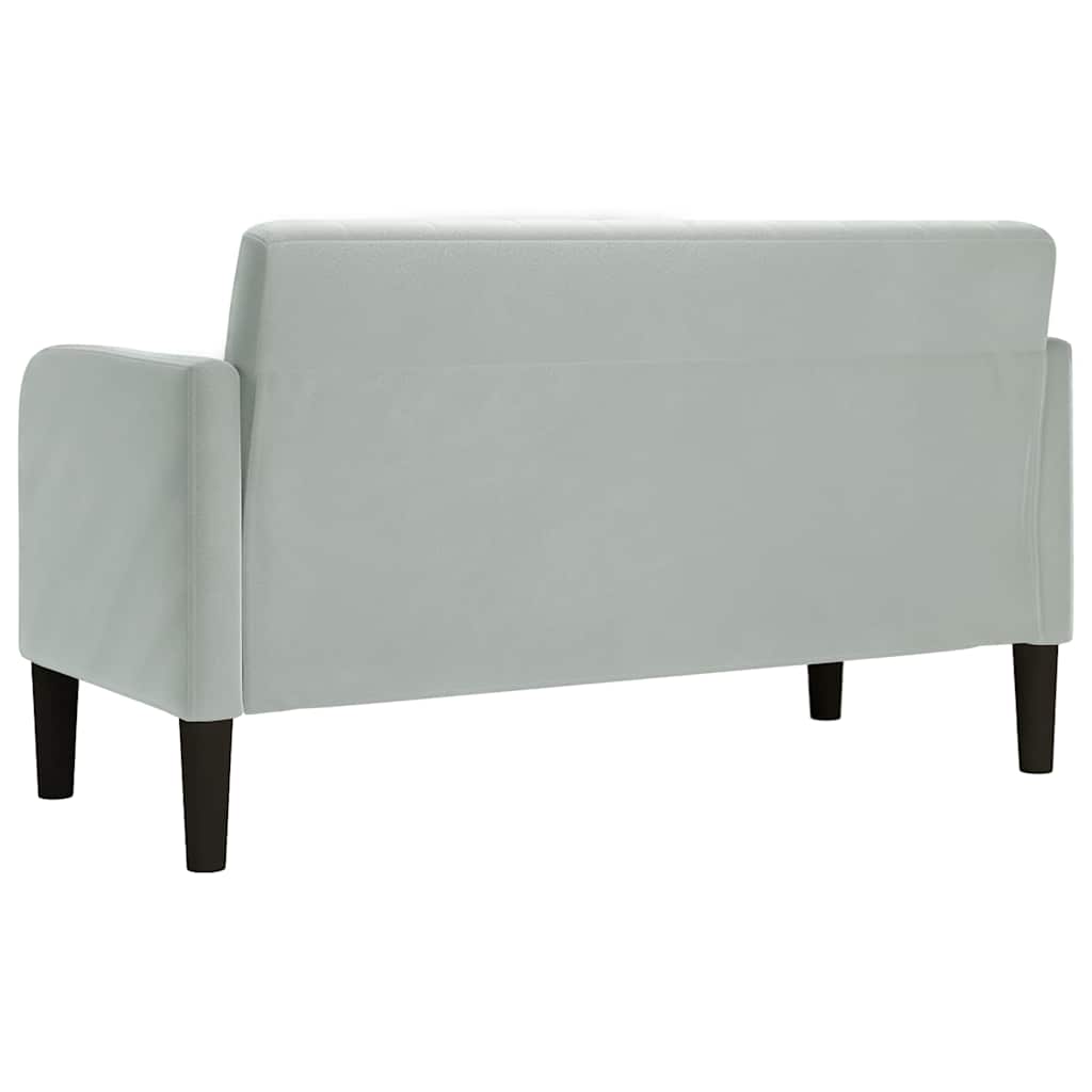 Zweisitzer-Sofa Hellgrau 109 cm Samt