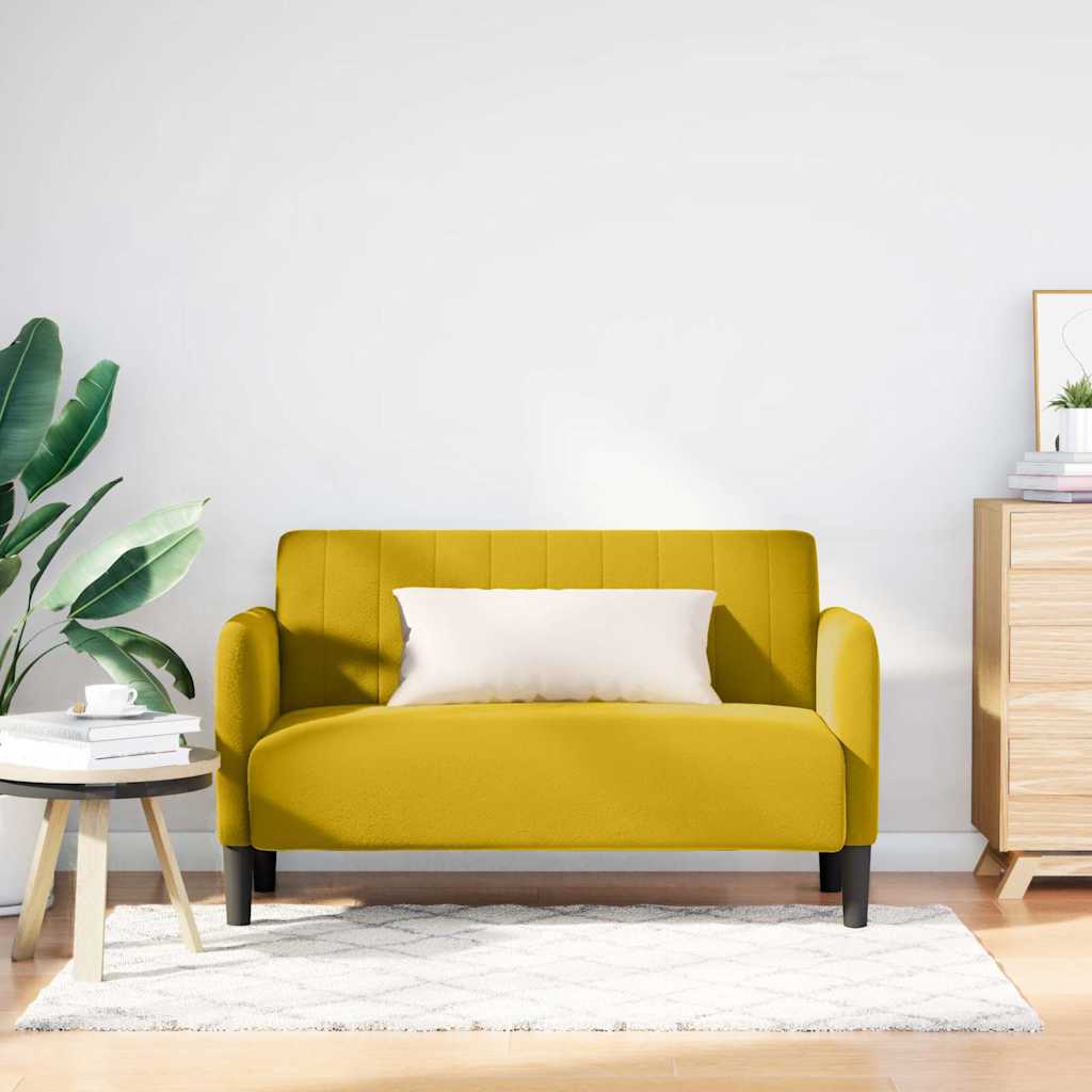 Zweisitzer-Sofa Gelb 109 cm Samt
