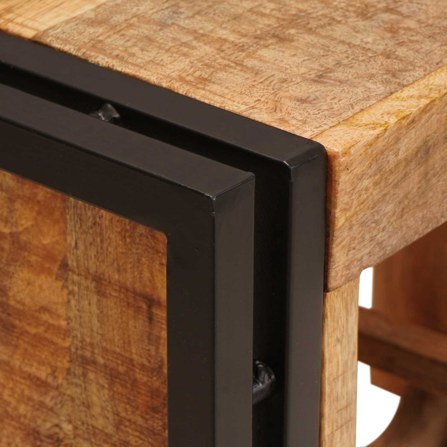 Weinregal Braun 60 x 45 x 33 cm Massives grobes Mangoholz