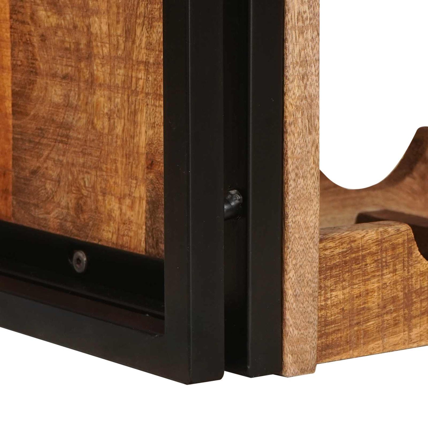 Weinregal Braun 60 x 45 x 33 cm Massives grobes Mangoholz