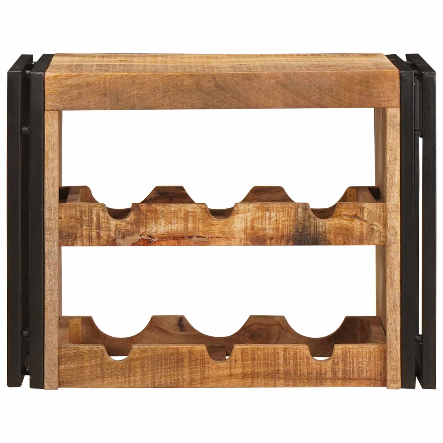 Weinregal Braun 60 x 45 x 33 cm Massives grobes Mangoholz
