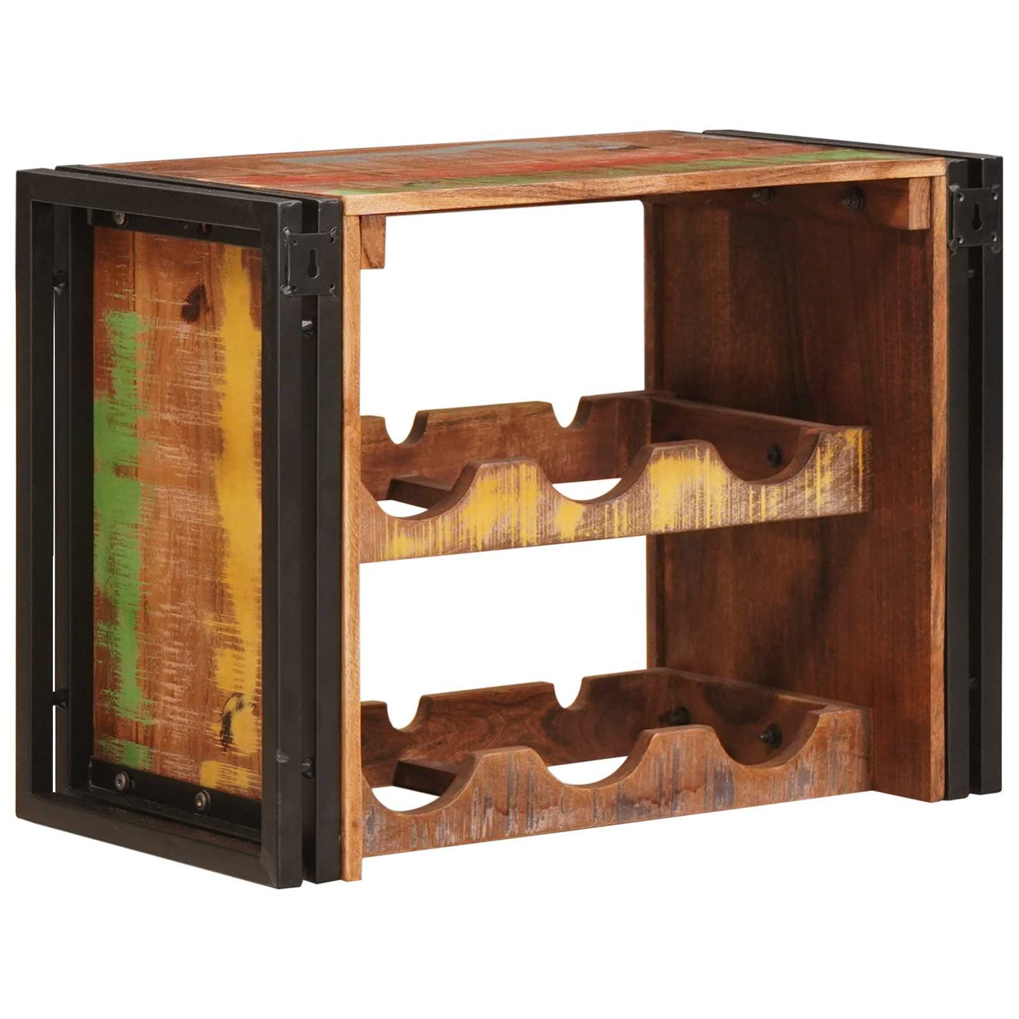 Weinregal Braun 60 x 45 x 33 cm Massives Altholz