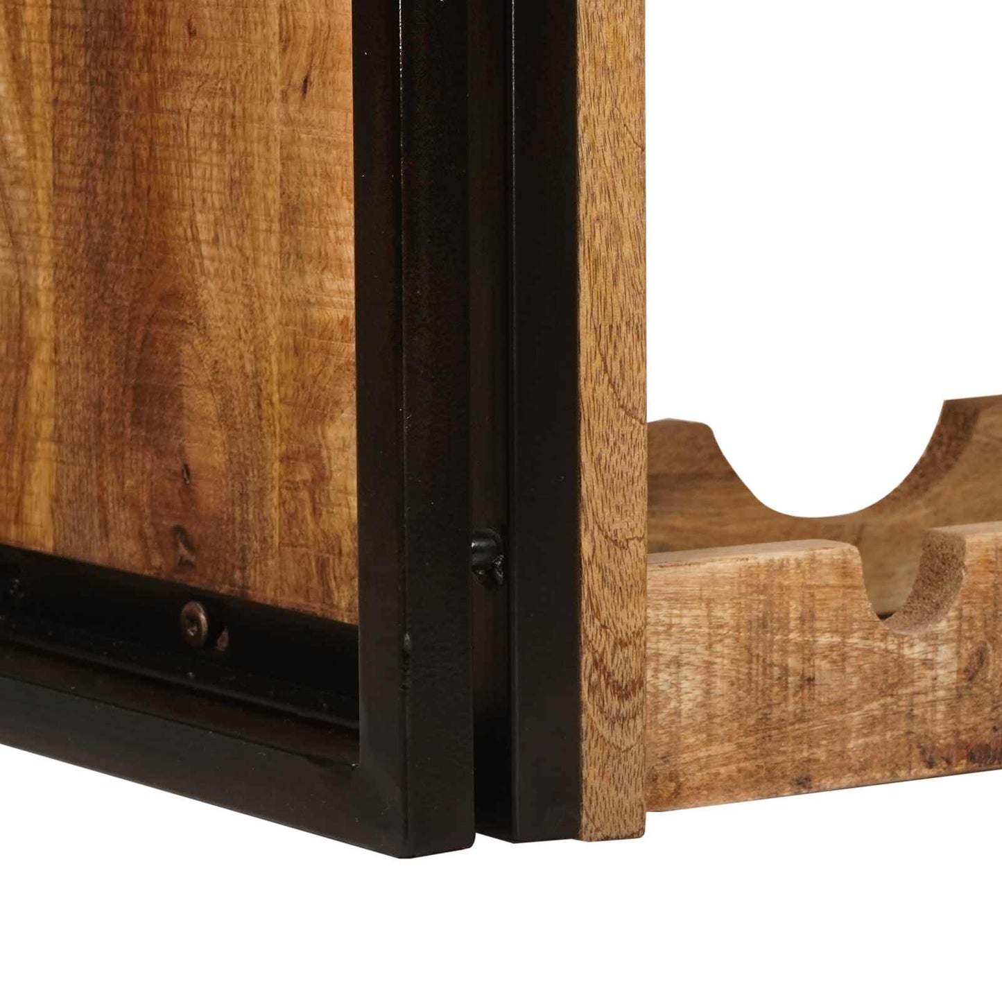 Weinregal Braun 80 x 45 x 33 cm Massives grobes Mangoholz