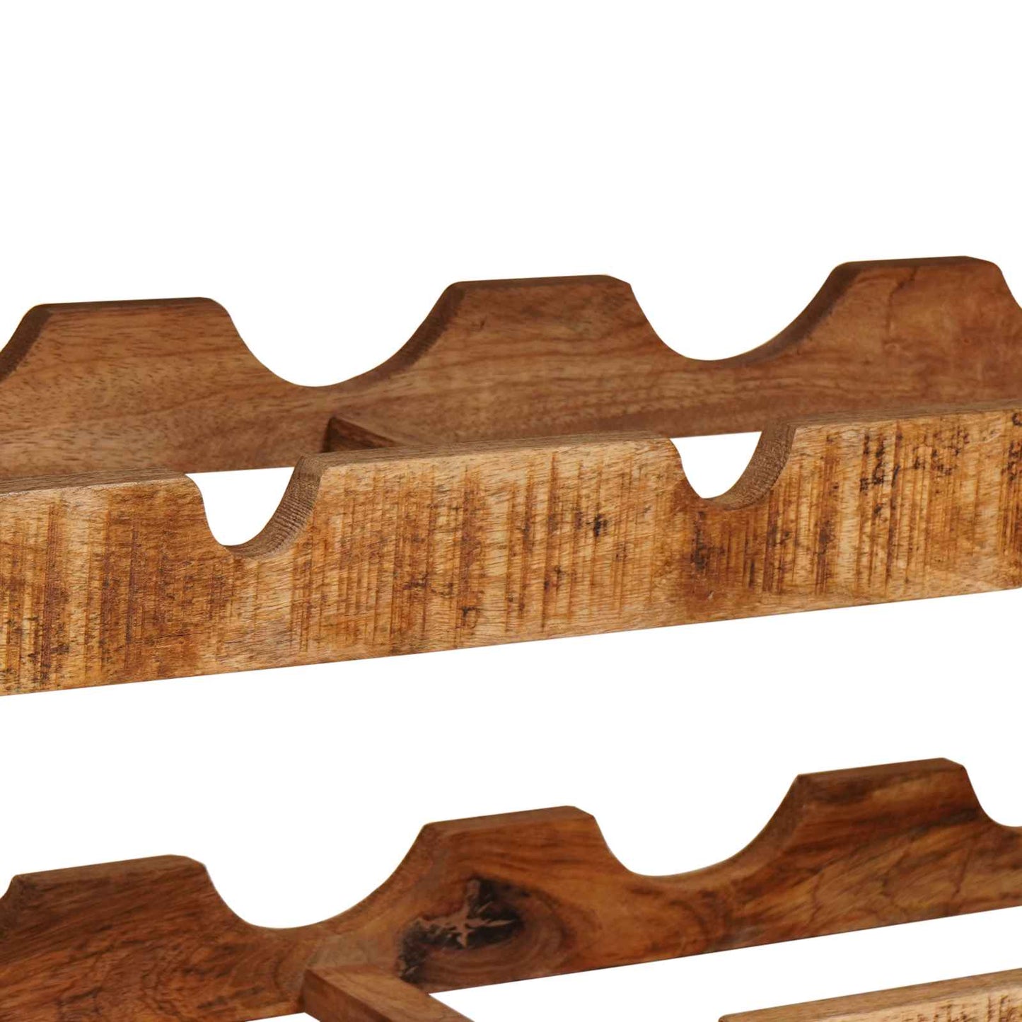 Weinregal Braun 100 x 45 x 33 cm Massives grobes Mangoholz