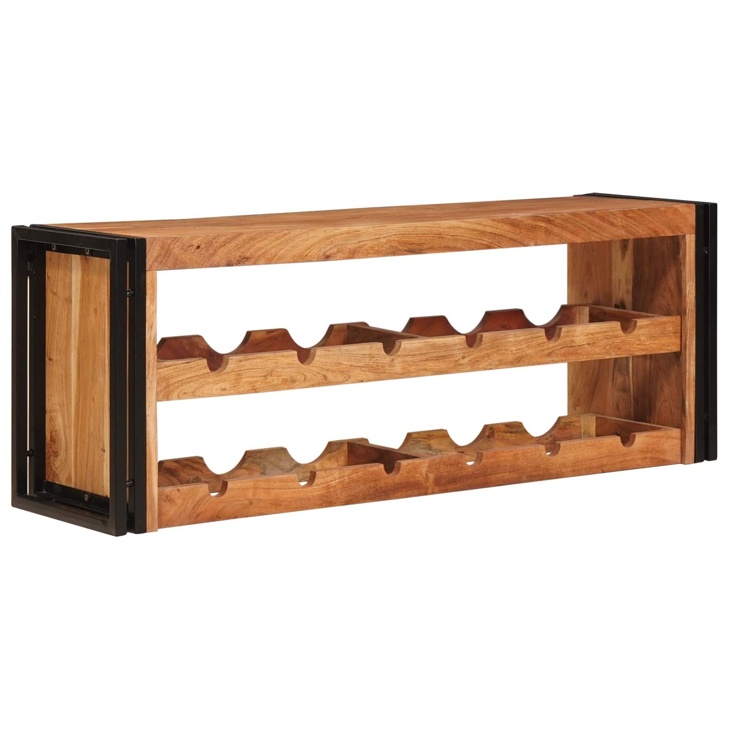 Weinregal Braun 120 x 45 x 33 cm Massivholz Akazie
