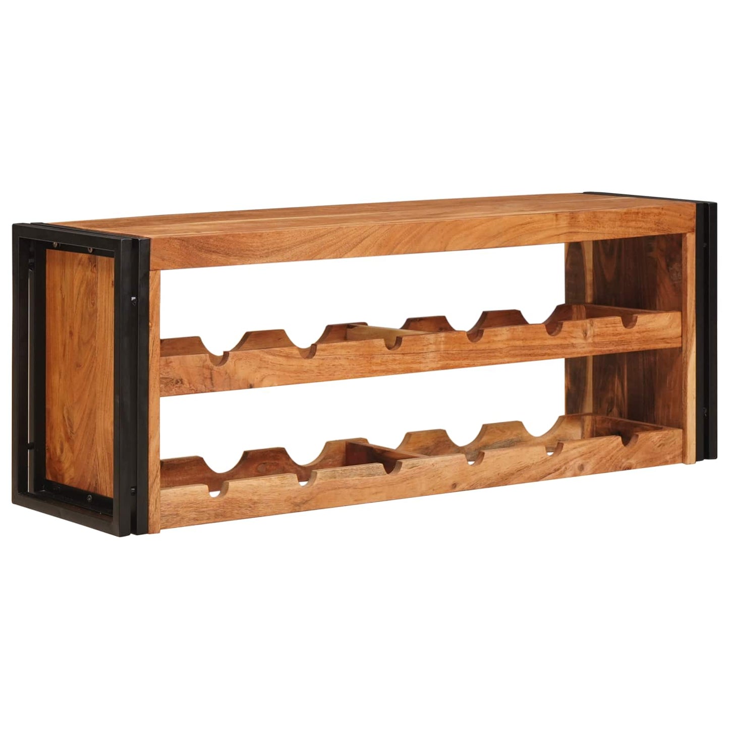 Weinregal Braun 120 x 45 x 33 cm Massivholz Akazie