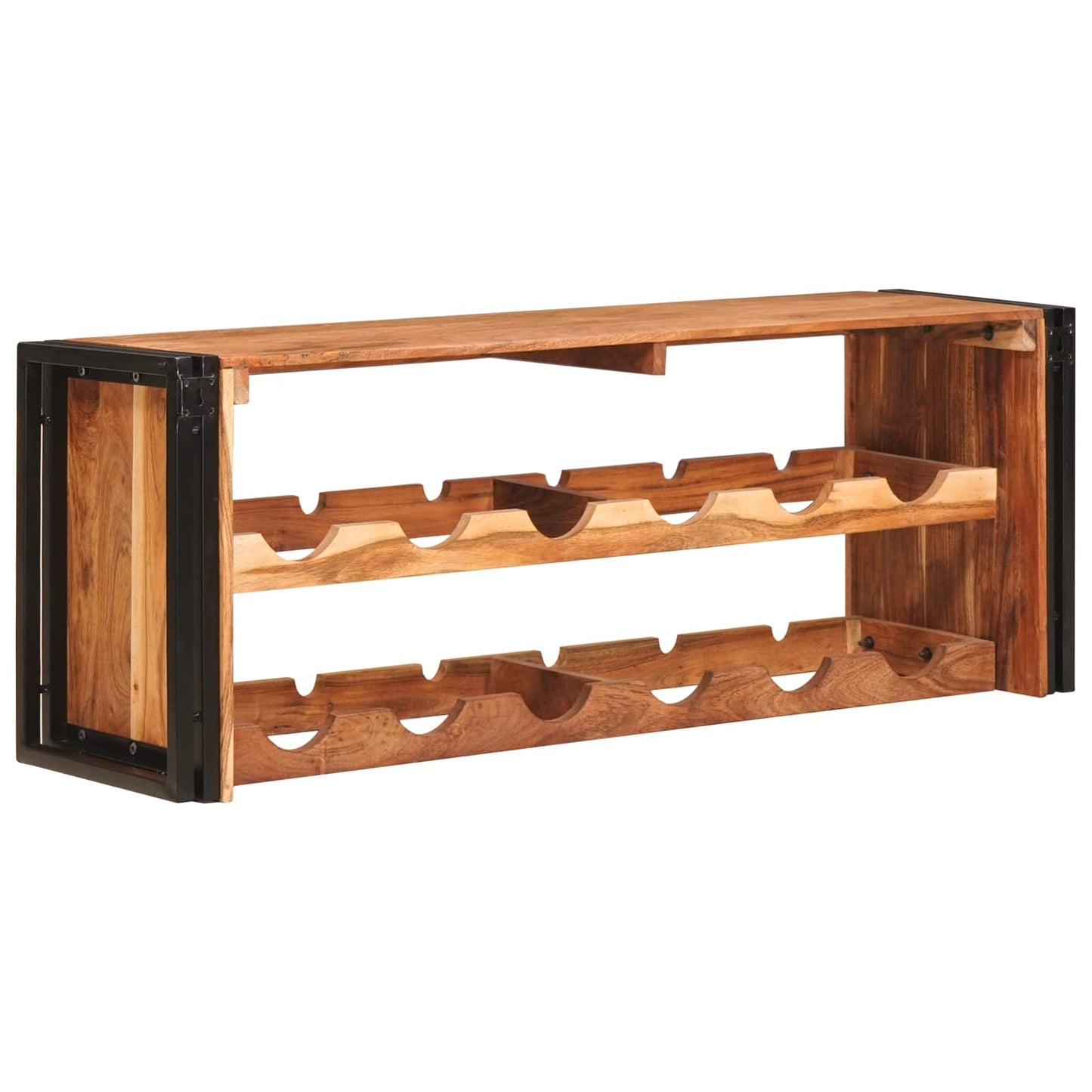 Weinregal Braun 120 x 45 x 33 cm Massivholz Akazie