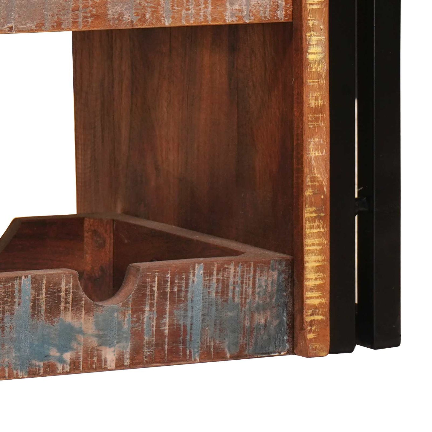 Weinregal Braun 120 x 45 x 33 cm Massives Altholz