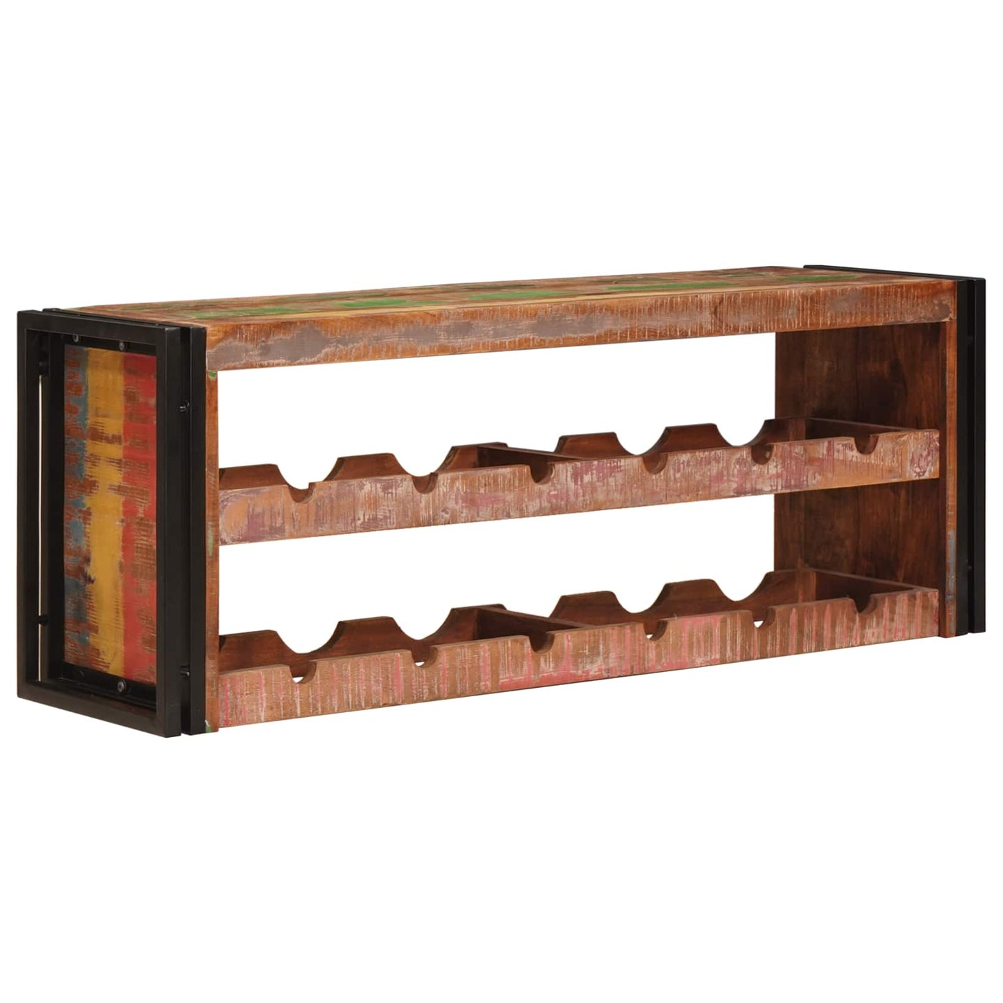 Weinregal Braun 120 x 45 x 33 cm Massives Altholz