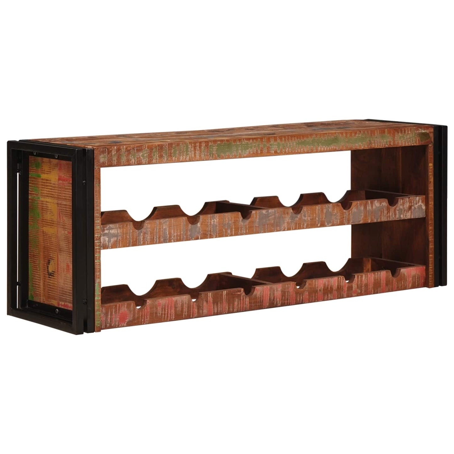 Weinregal Braun 120 x 45 x 33 cm Massives Altholz