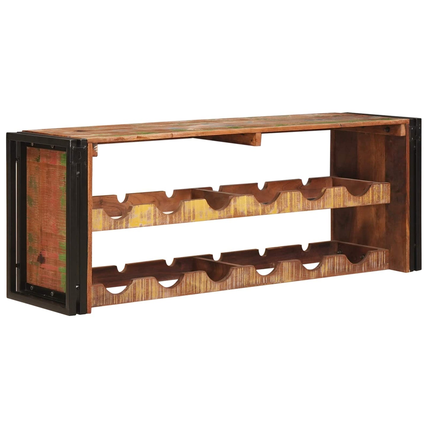 Weinregal Braun 120 x 45 x 33 cm Massives Altholz