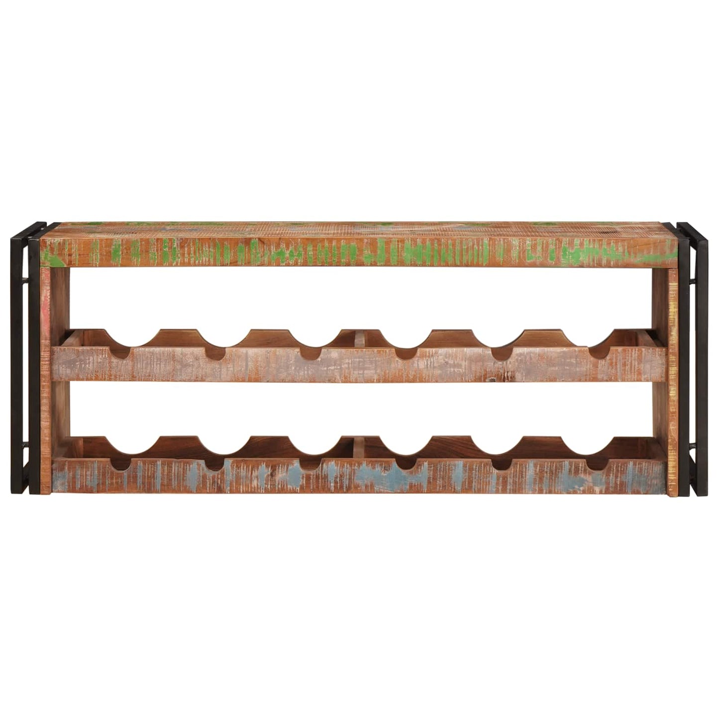 Weinregal Braun 120 x 45 x 33 cm Massives Altholz