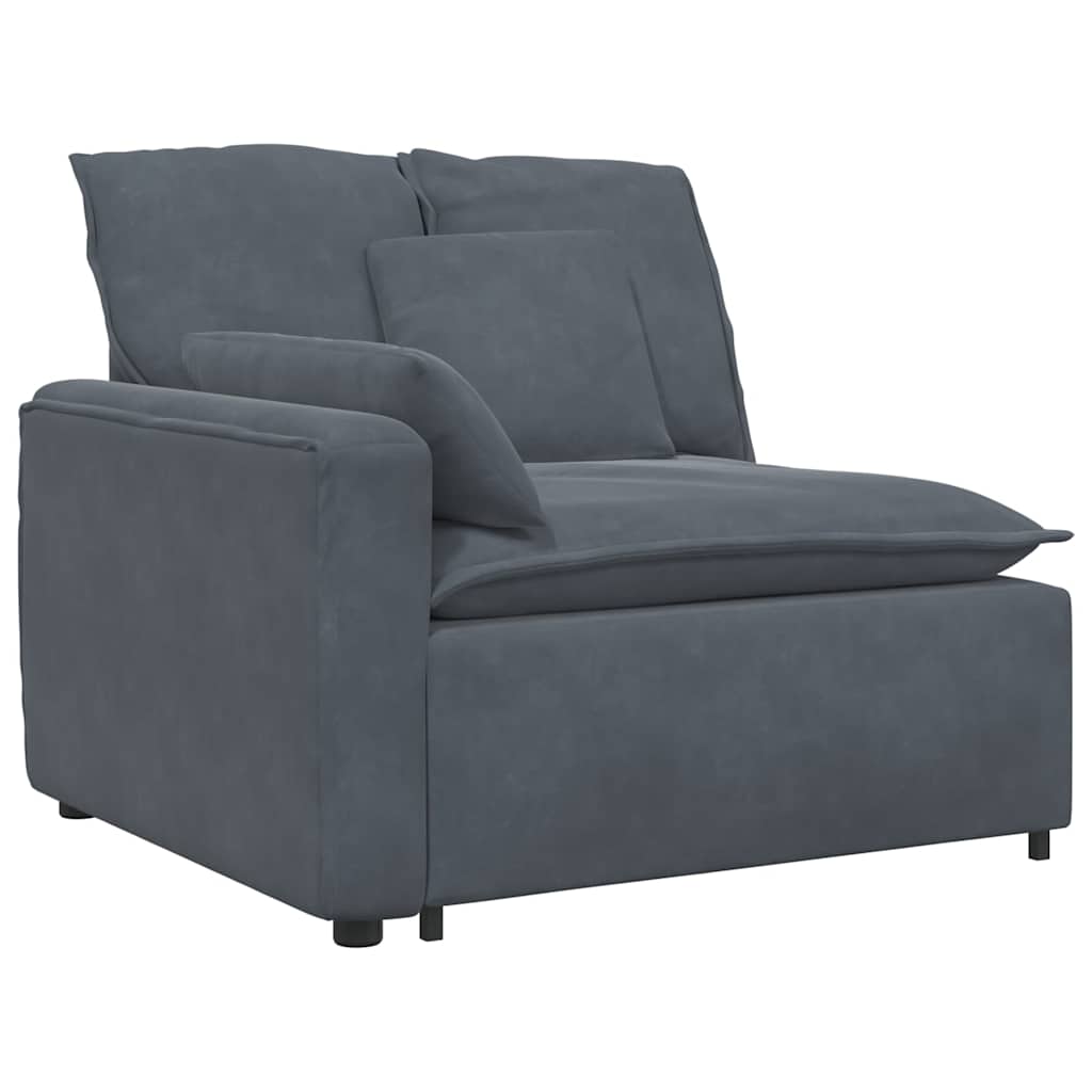 Modulares Sofa mit Kissen Samt Dunkelgrau