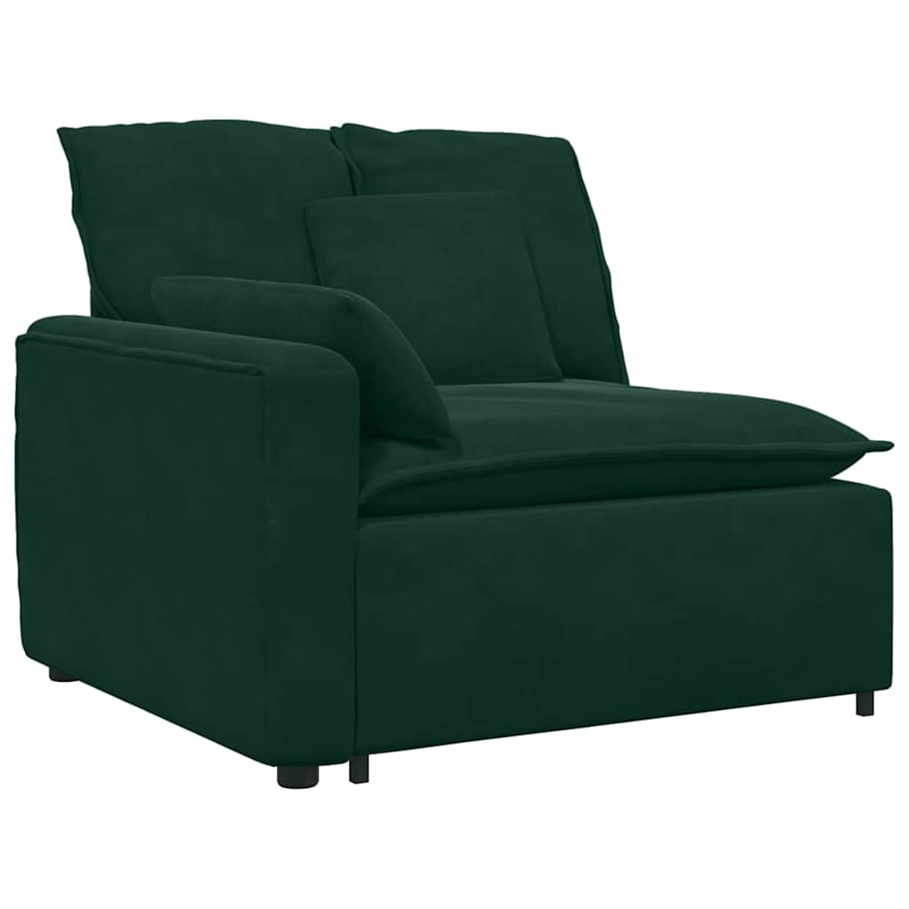 Modulares Sofa mit Kissen Samt Dunkelgrün