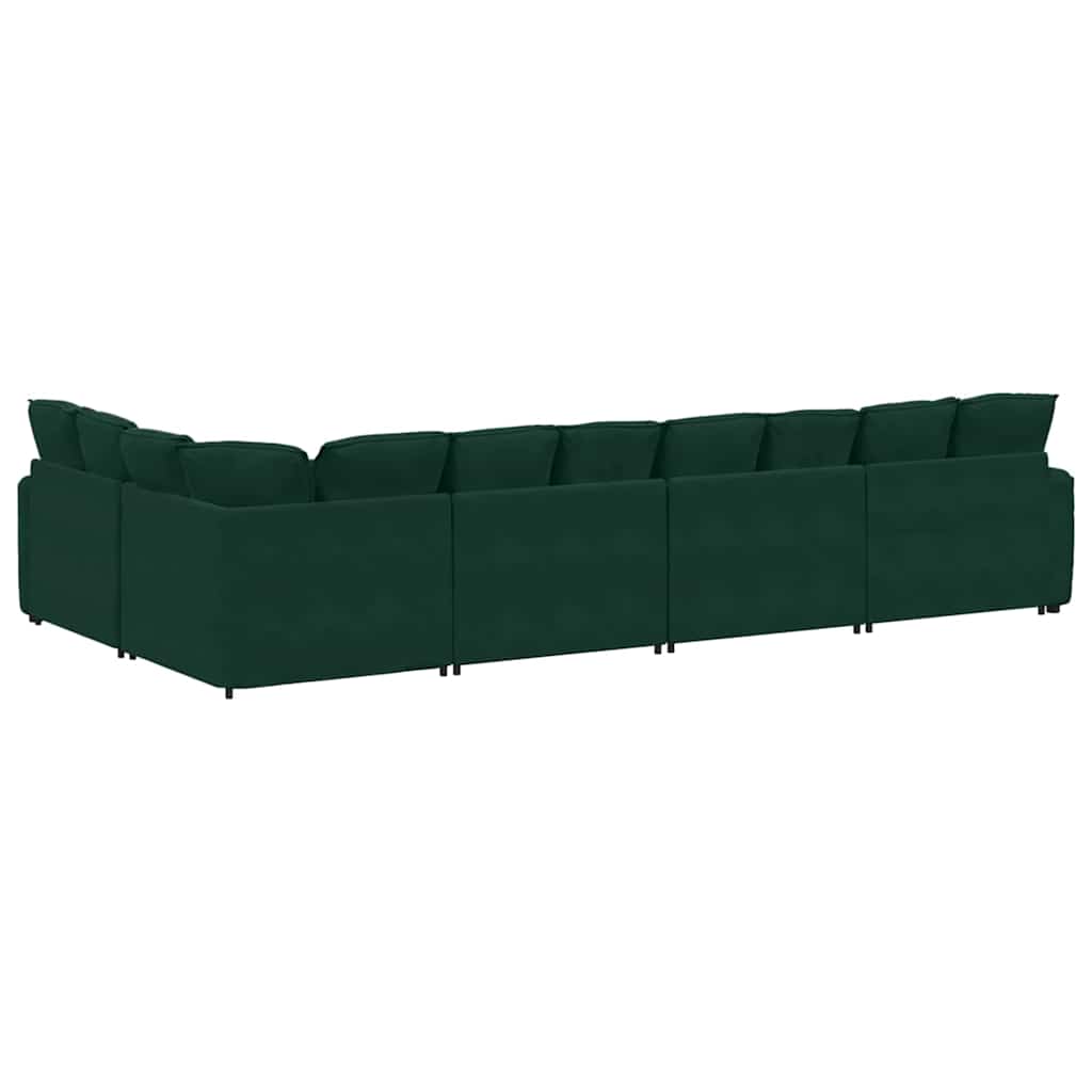 Modulares Sofa mit Kissen Samt Dunkelgrün