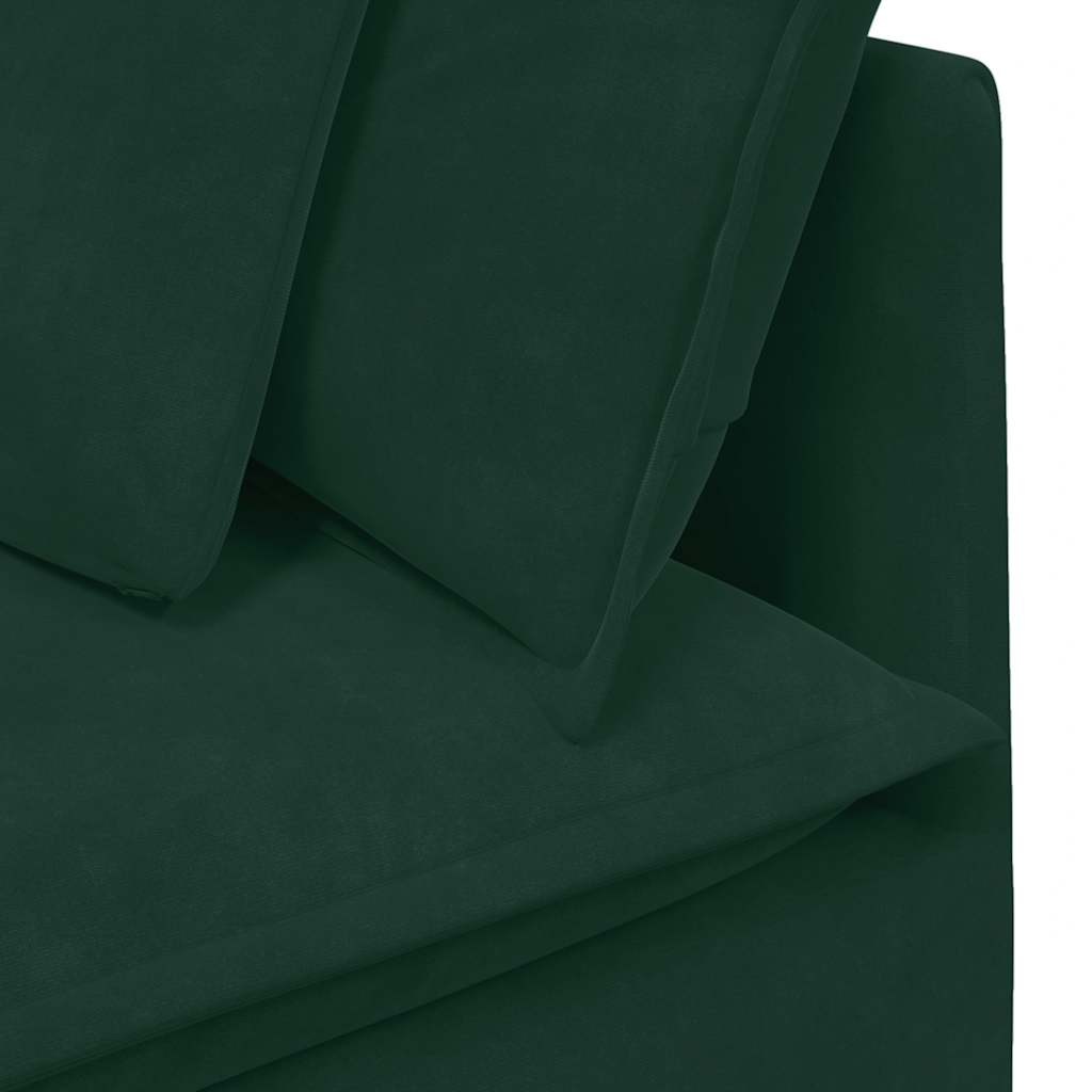 Modulares Sofa mit Kissen Samt Dunkelgrün
