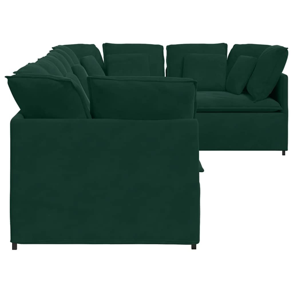 Modulares Sofa mit Kissen Samt Dunkelgrün