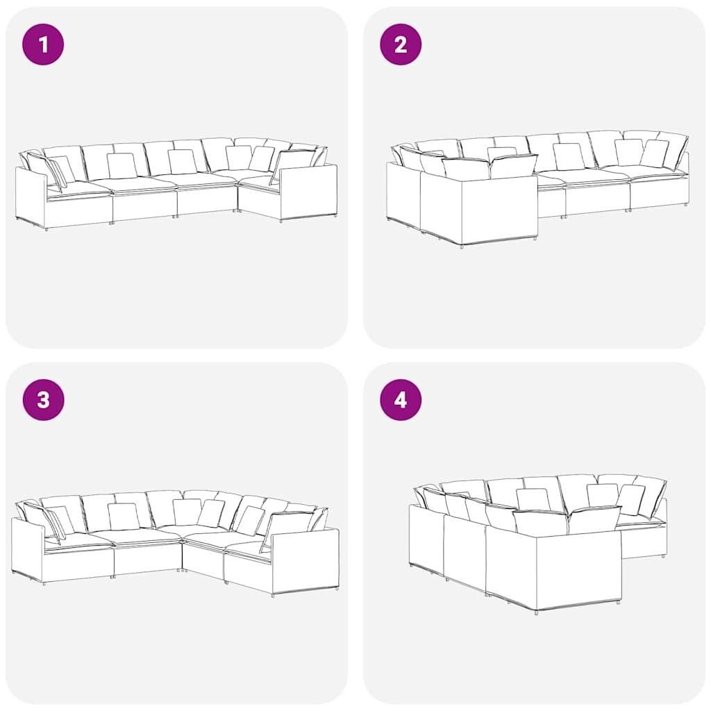 Modulares Sofa mit Kissen Samt Dunkelgrün