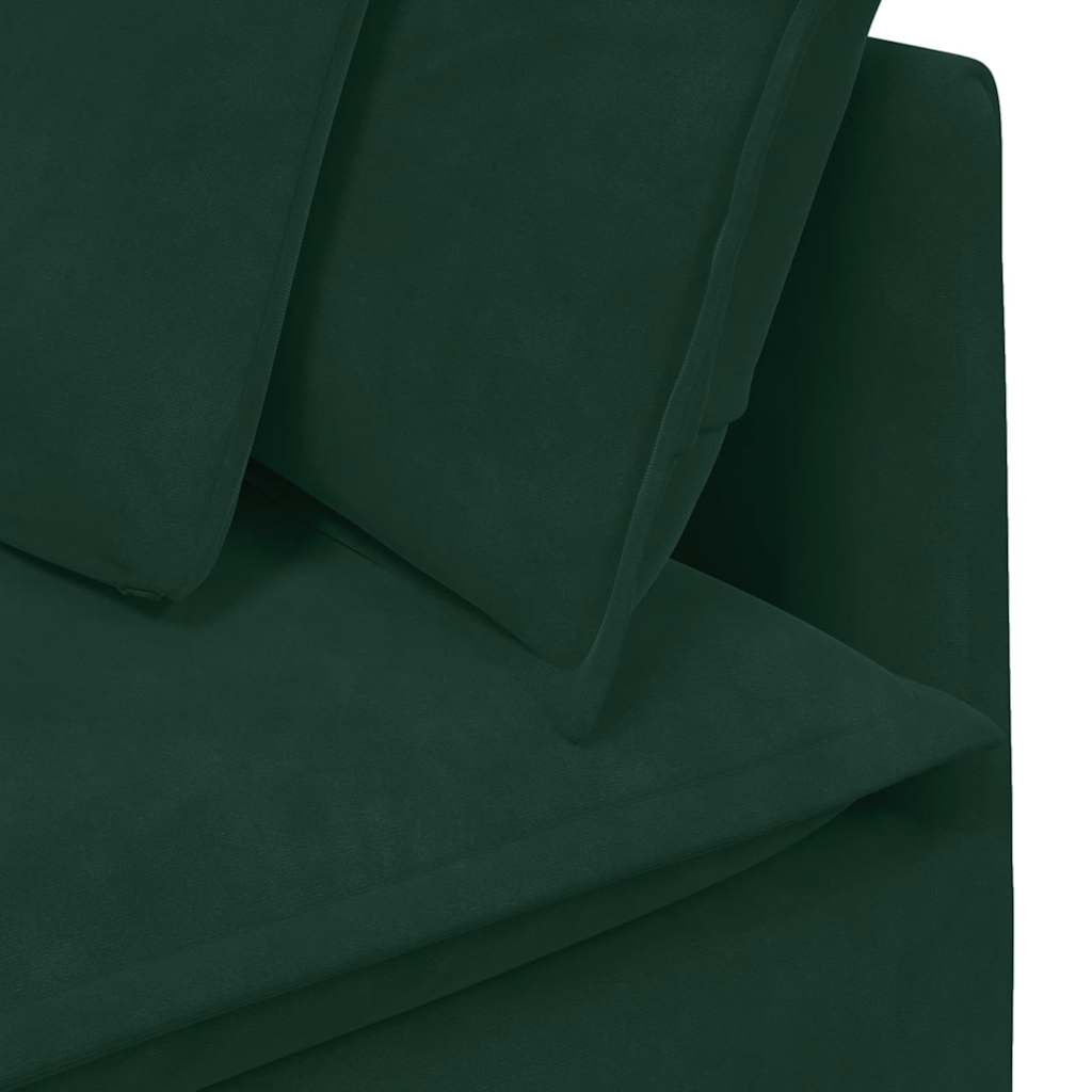Modulares Sofa mit Kissen Samt Dunkelgrün