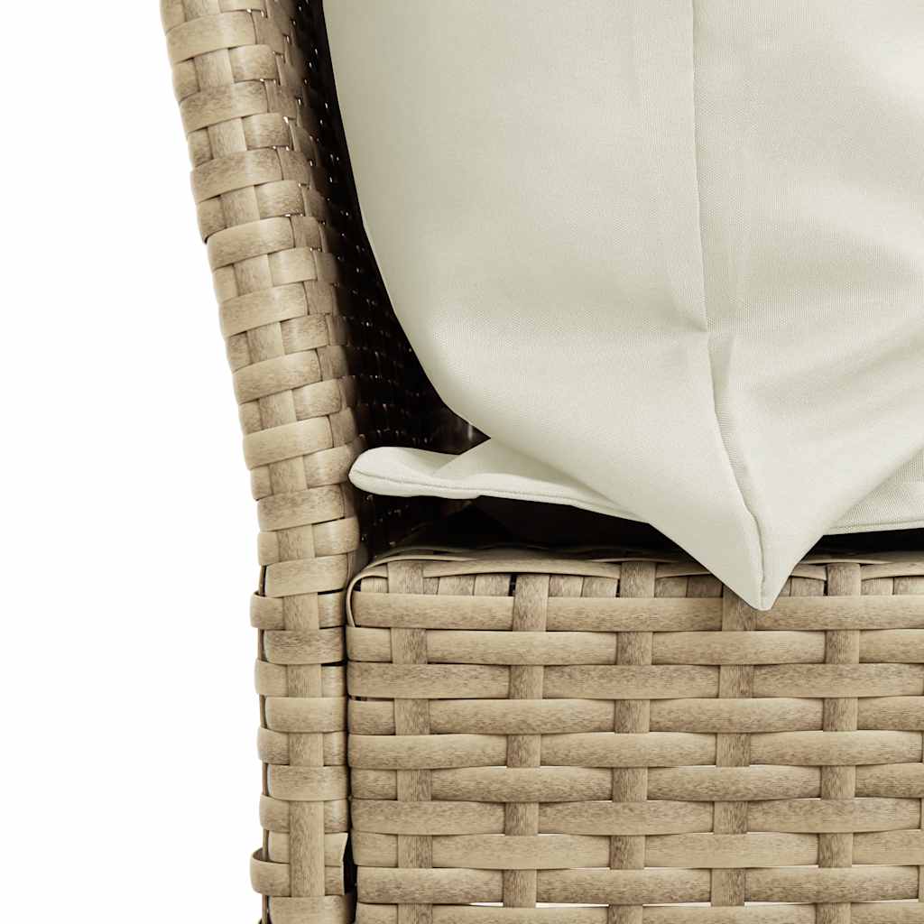 Gartensofa mit Kissen Beige Poly Rattan