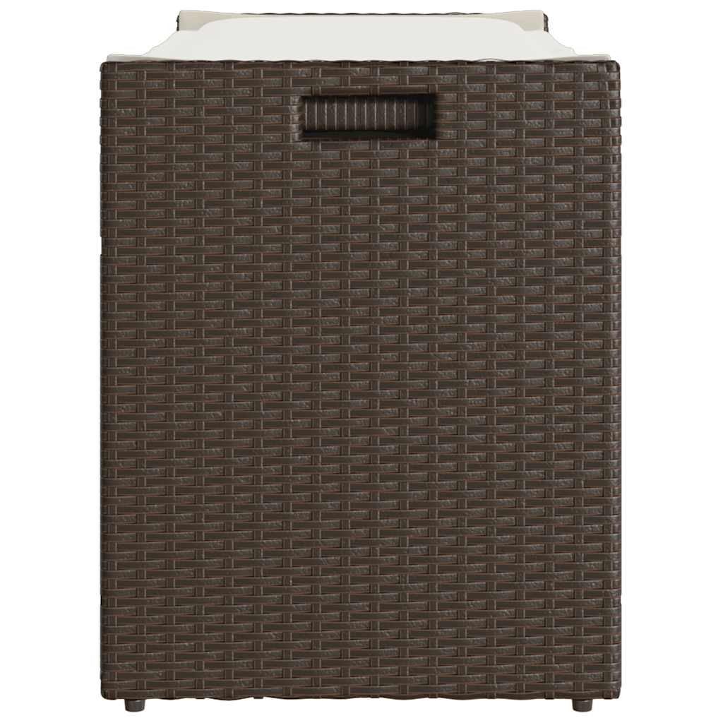 Outdoor-Sitzbank mit Stauraum und Kissen Braun 100 cm