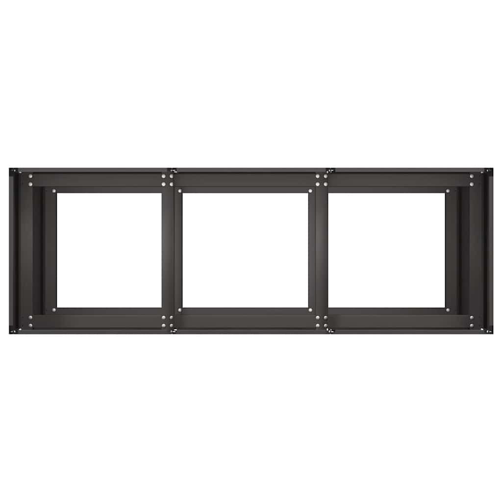 Pflanzkübel Schwarz 120x40x80 cm Kaltgewalzter Stahl