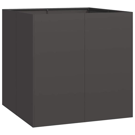 Pflanzkübel Schwarz 80x80x80 cm Stahl