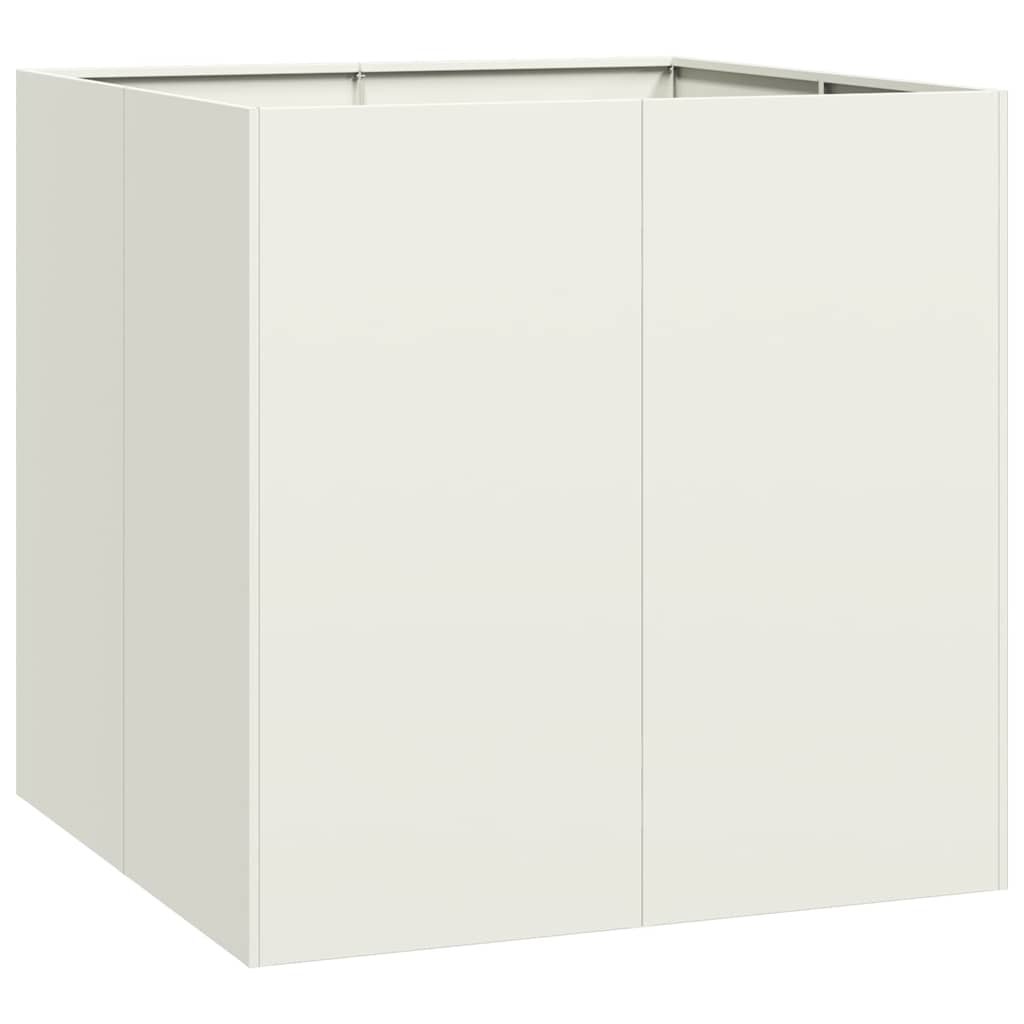 Pflanzgefäß Weiß 80x80x80 cm Stahl