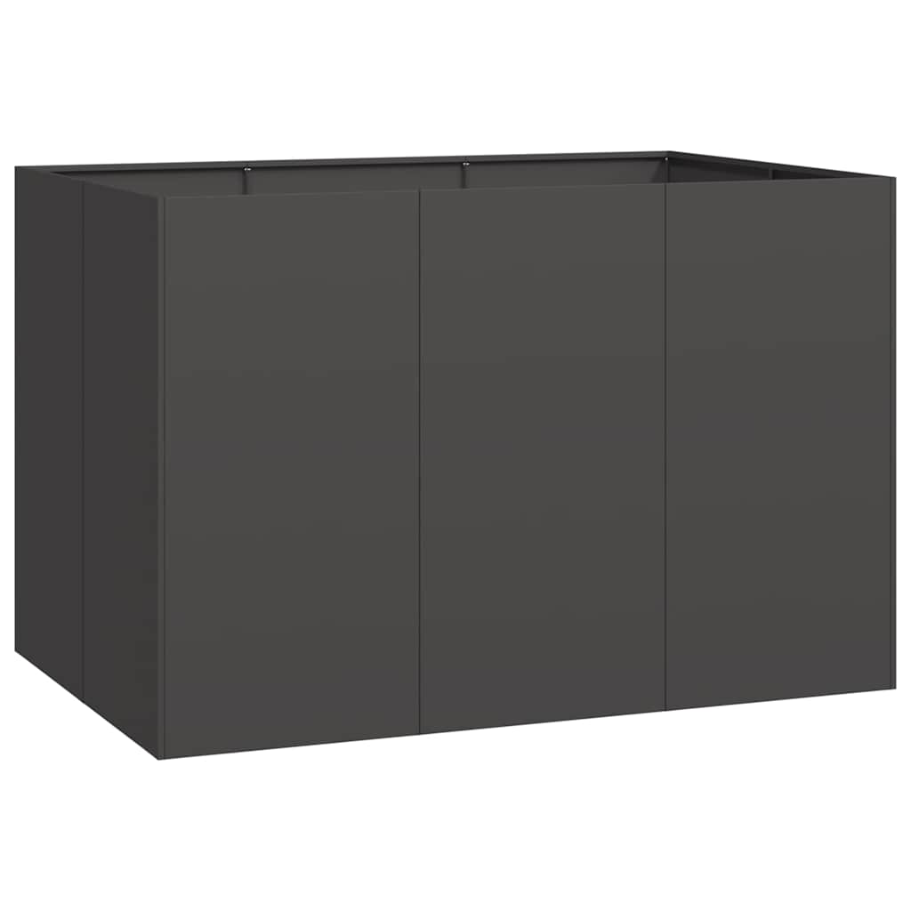 Pflanzkübel Schwarz 120x80x80 cm Stahl