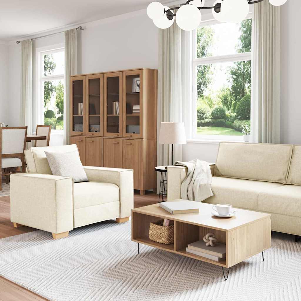 Sofa Set 3 pcs Beige 220 x 80 x 84 cm Leinenmischgewebe