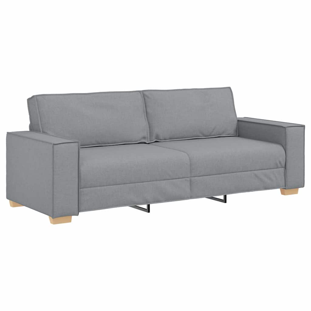 Sofa 3 pcs Hellgrau 220 x 80 x 84 cm Leinenmischgewebe