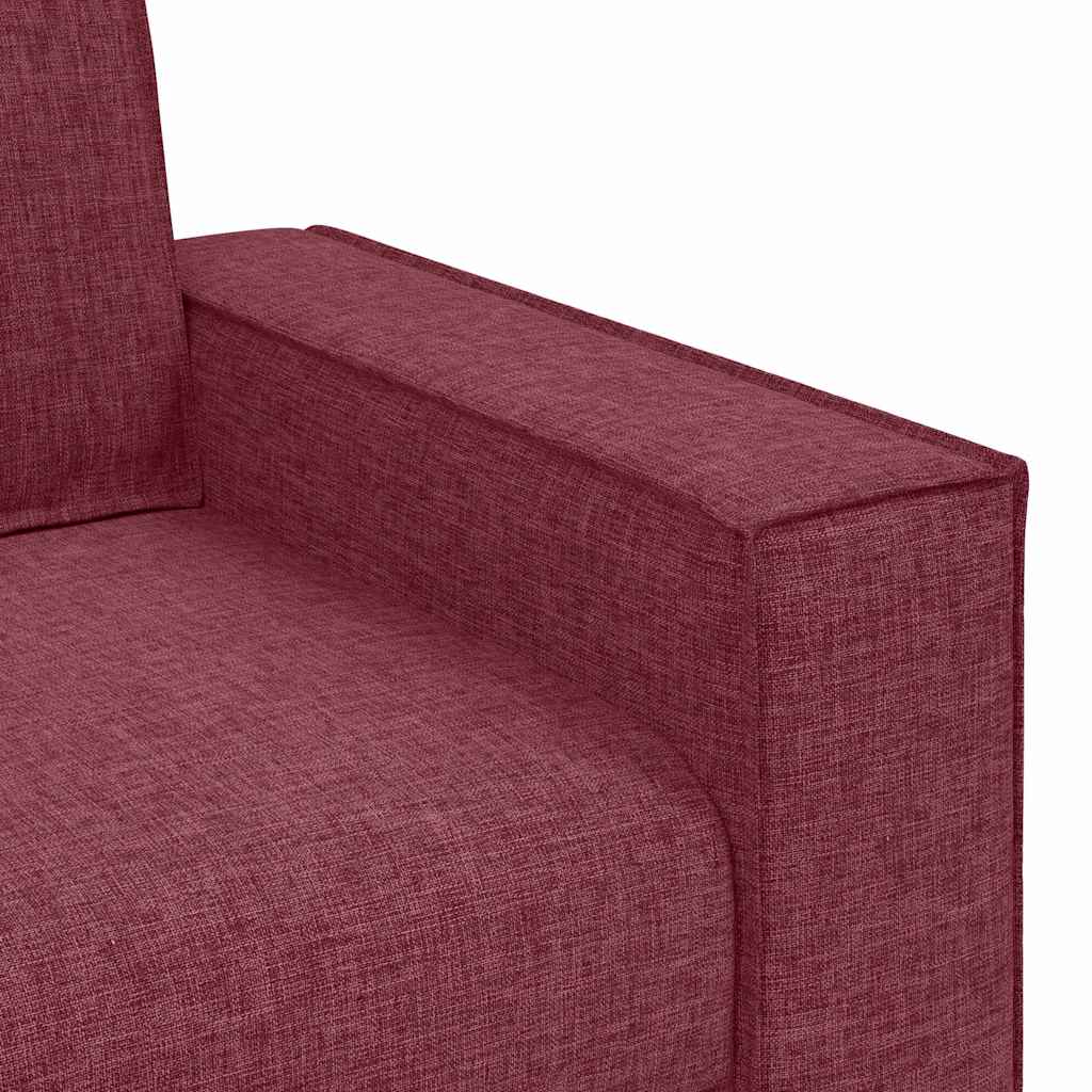 Sofa 3 pcs Weinrot 220 x 80 x 84 cm Leinenmischgewebe