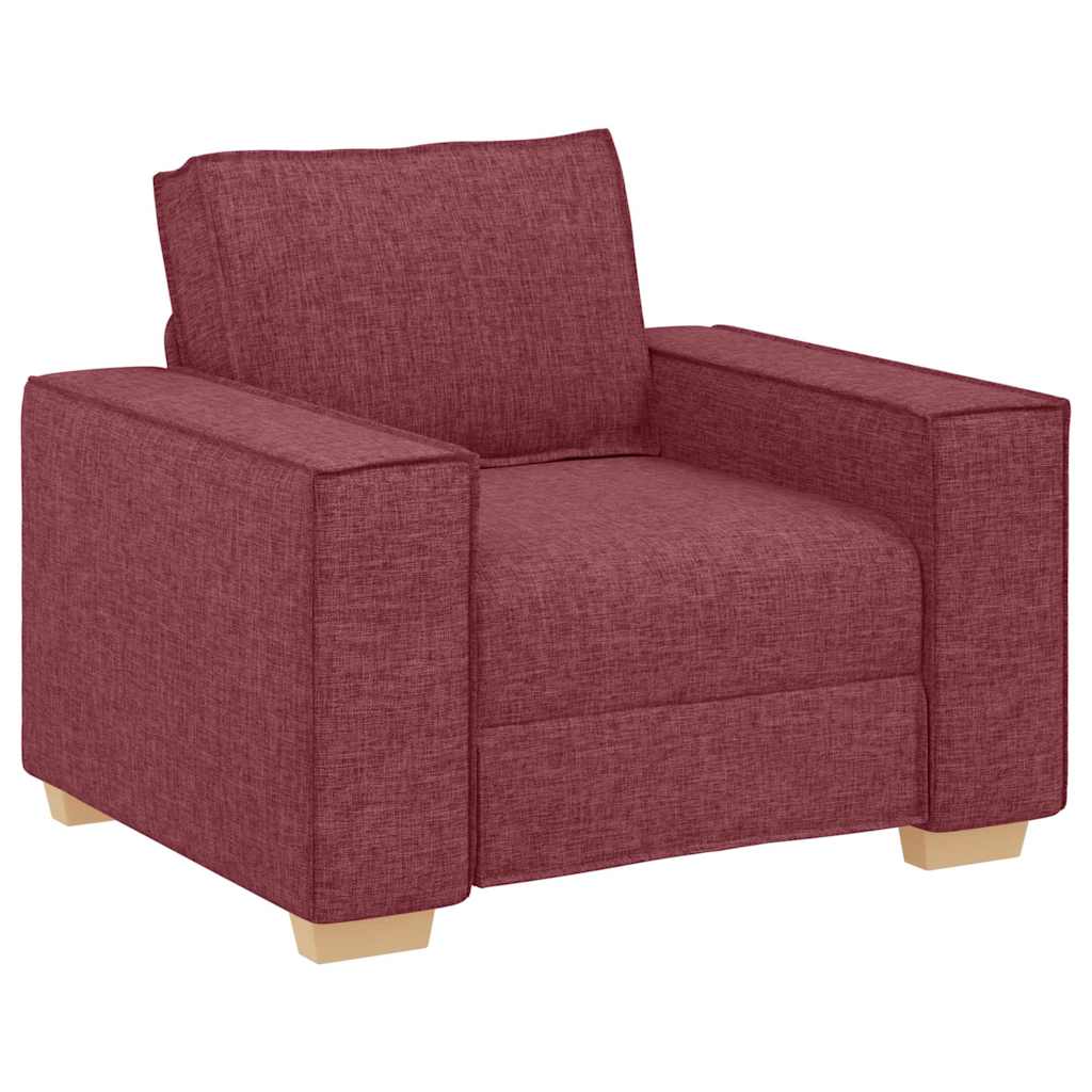 Sofa 3 pcs Weinrot 220 x 80 x 84 cm Leinenmischgewebe
