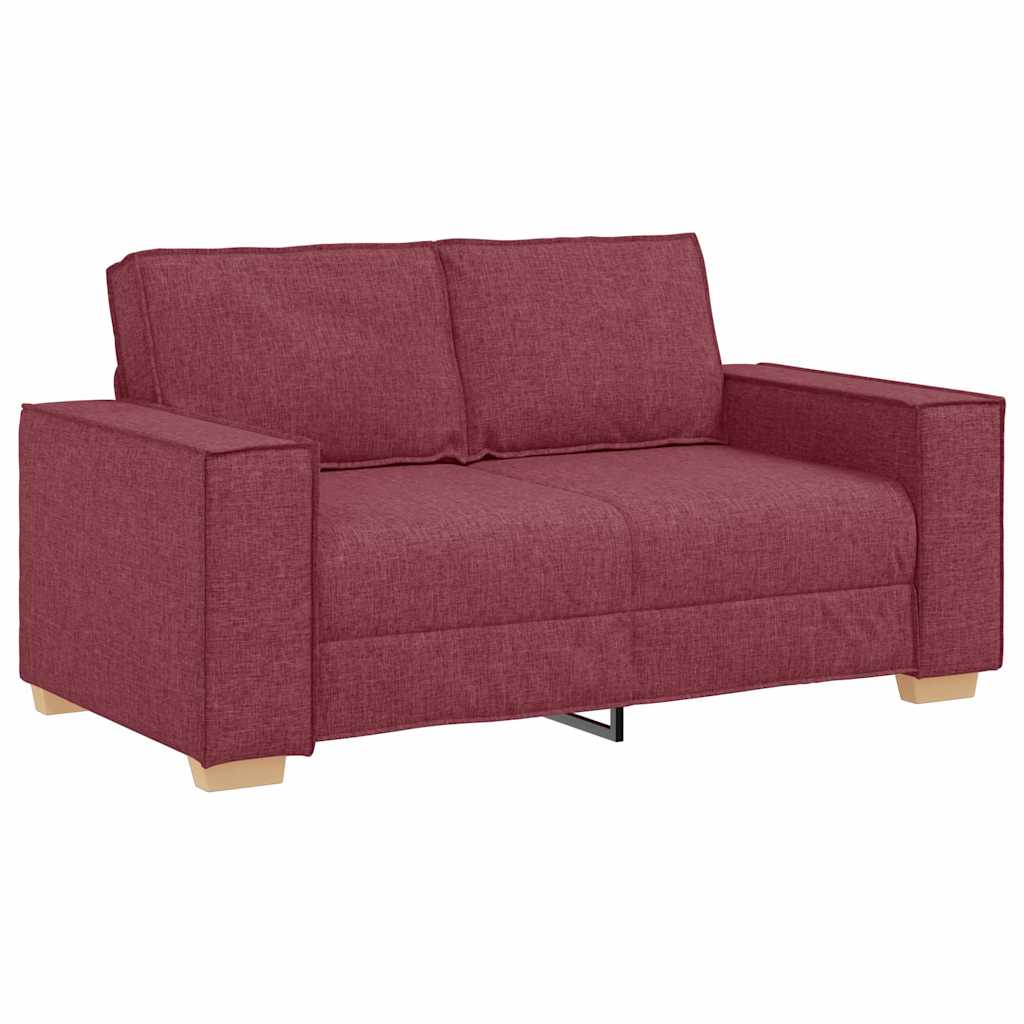 Sofa 3 pcs Weinrot 220 x 80 x 84 cm Leinenmischgewebe