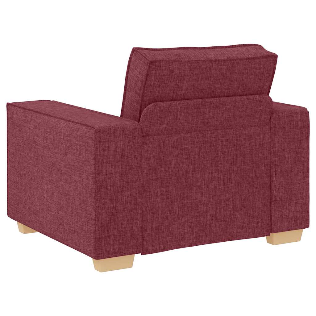 Sofa 3 pcs Weinrot 220 x 80 x 84 cm Leinenmischgewebe