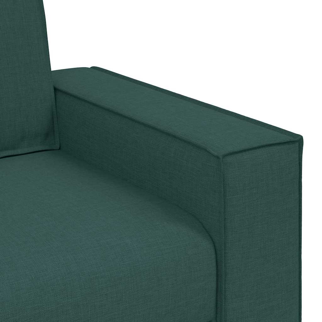 Sofa 3 pcs Dunkelgrün 220 x 80 x 84 cm Leinenmischgewebe