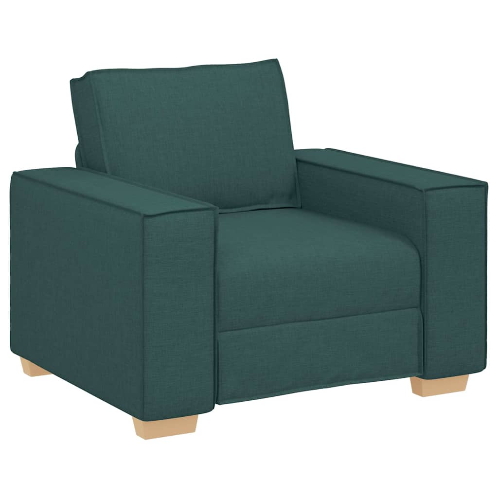 Sofa 3 pcs Dunkelgrün 220 x 80 x 84 cm Leinenmischgewebe
