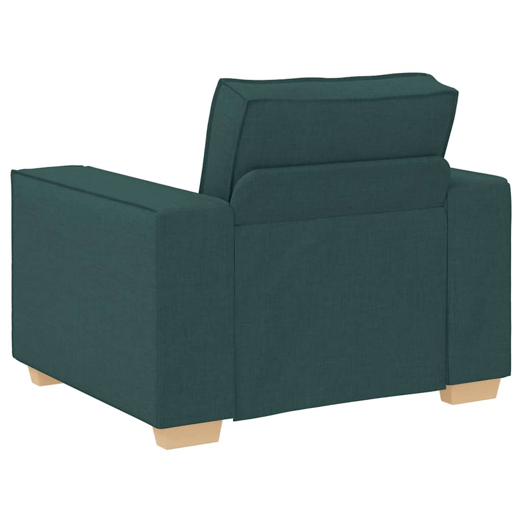 Sofa 3 pcs Dunkelgrün 220 x 80 x 84 cm Leinenmischgewebe