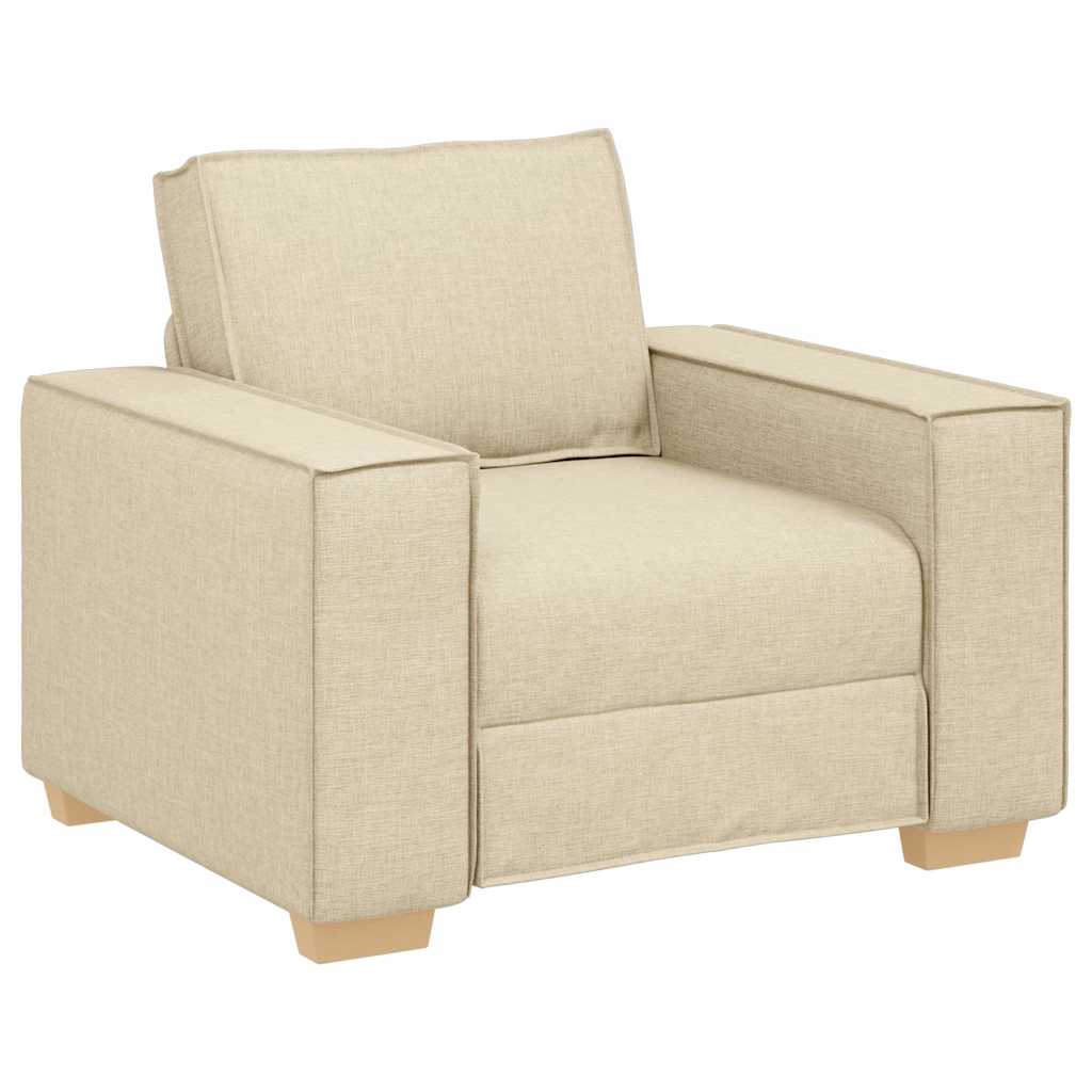 Sofa 3 pcs Creme 220 x 80 x 84 cm Leinenmischgewebe