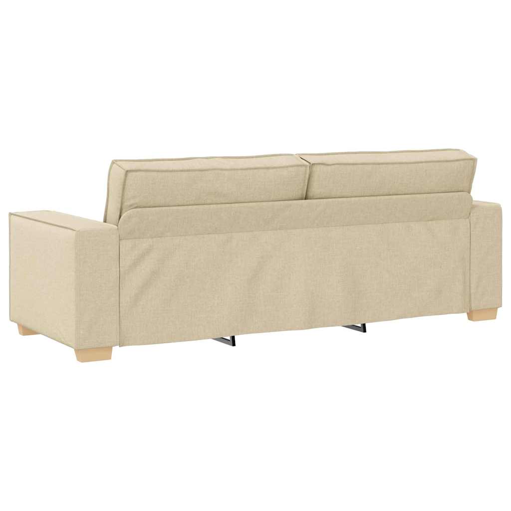 Sofa 3 pcs Creme 220 x 80 x 84 cm Leinenmischgewebe