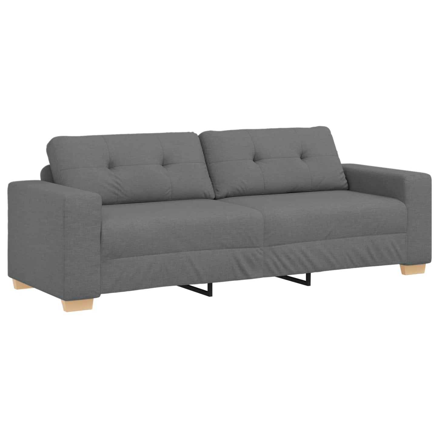 Sofa 3 pcs Dunkelgrau 221 x 80 x 80 cm Leinenmischgewebe