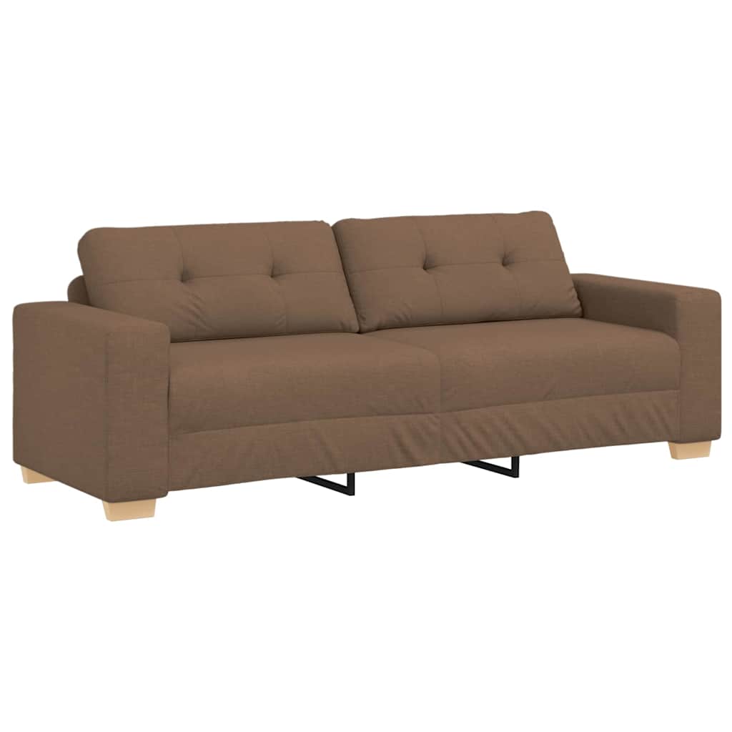 Sofa 3 pcs Braun 221 x 80 x 80 cm Leinenmischgewebe