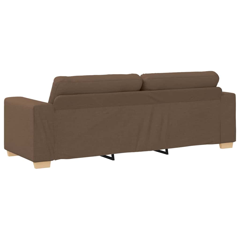 Sofa 3 pcs Braun 221 x 80 x 80 cm Leinenmischgewebe