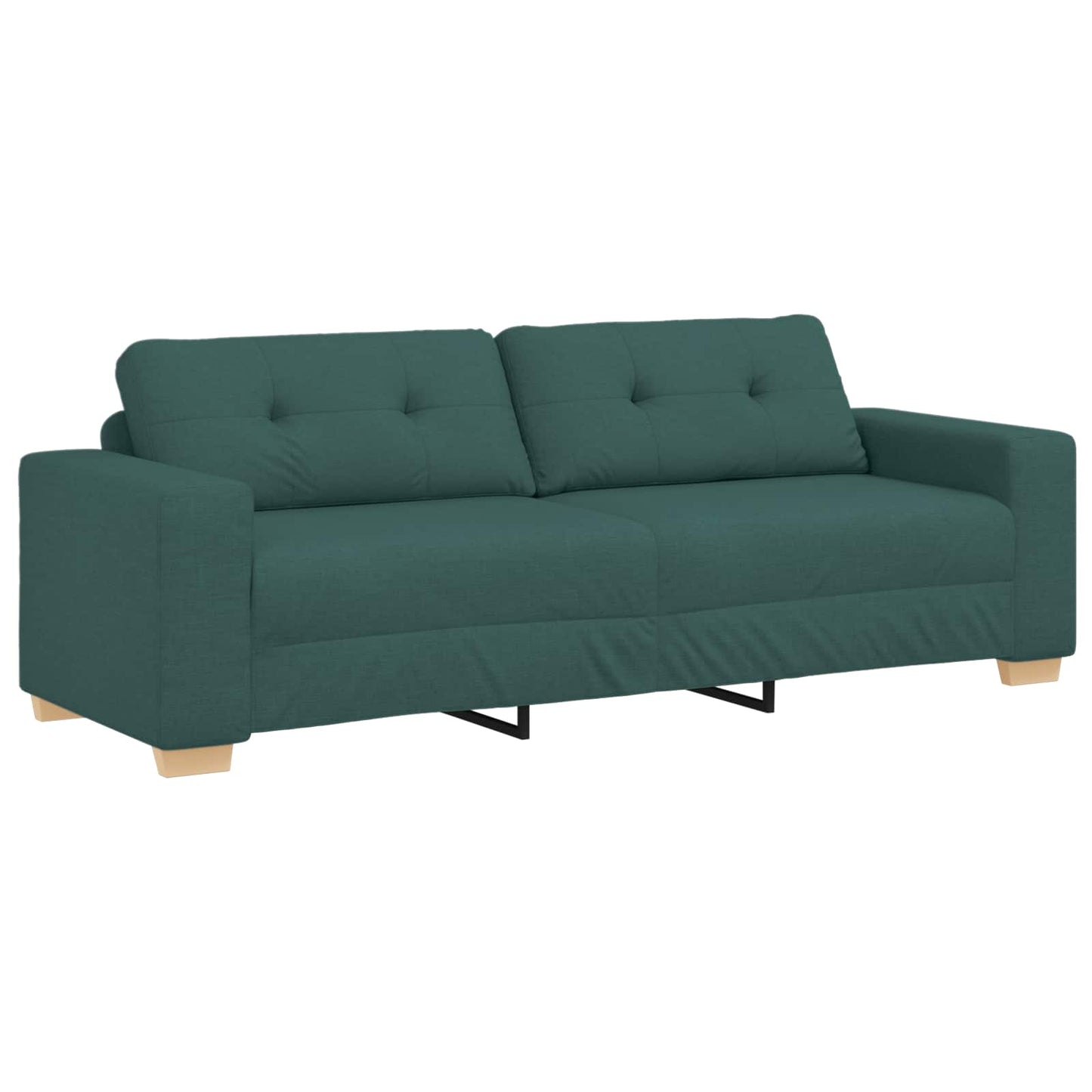 Sofa 3 pcs Dunkelgrün 221 x 80 x 80 cm Leinenmischgewebe