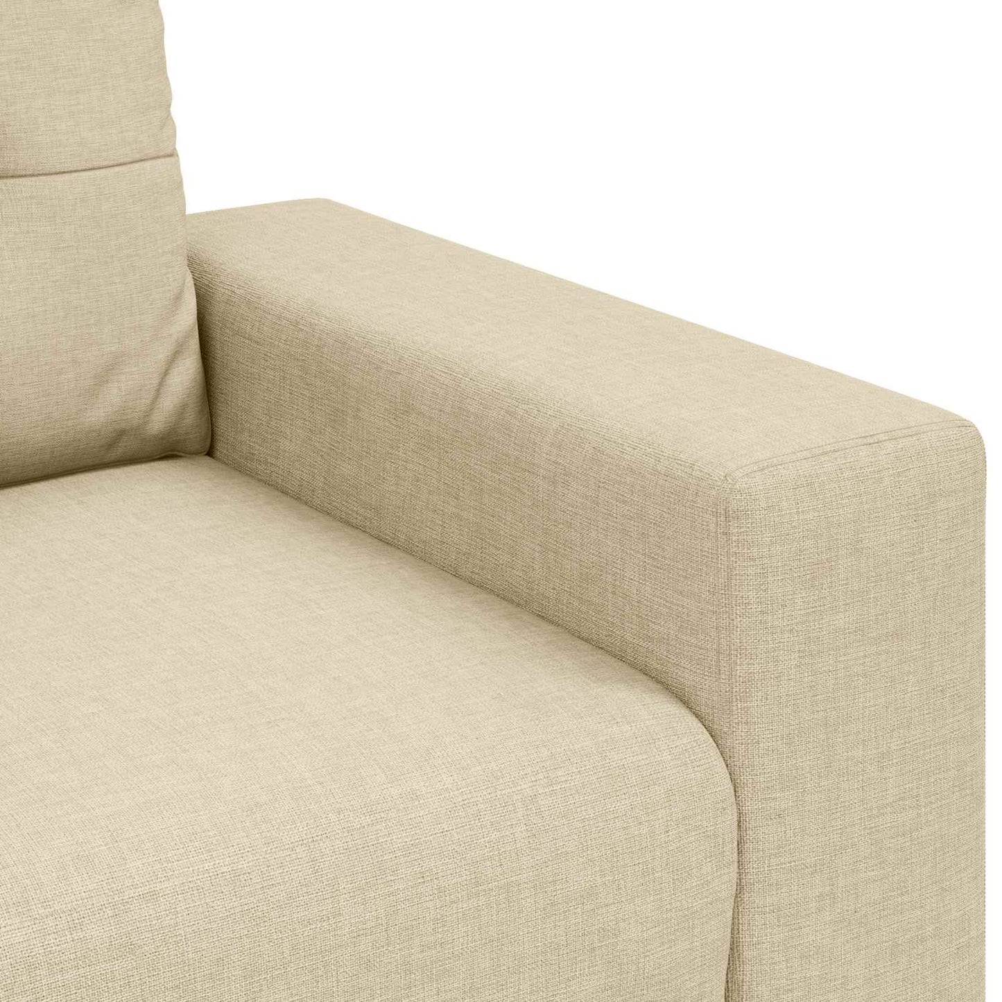 Sofa 3 pcs Creme 221 x 80 x 80 cm Leinenmischgewebe